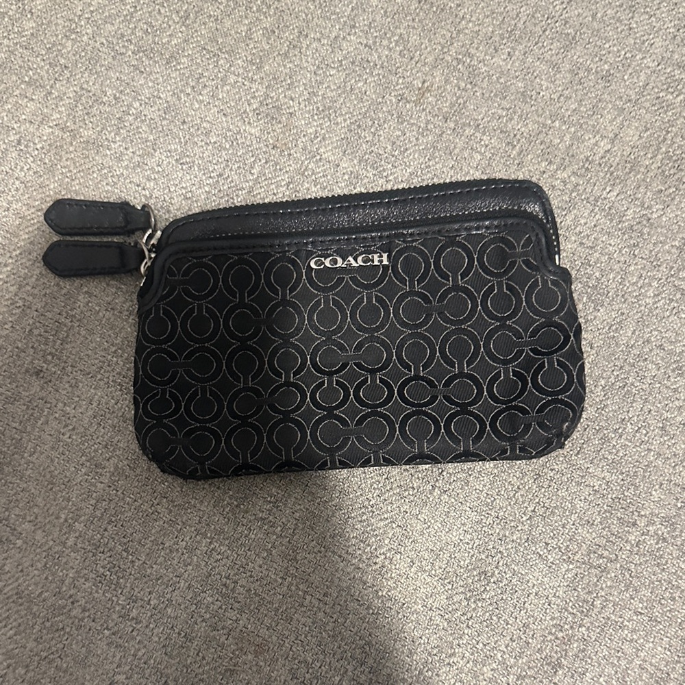 Coach Black and Gray Signature Wristlet